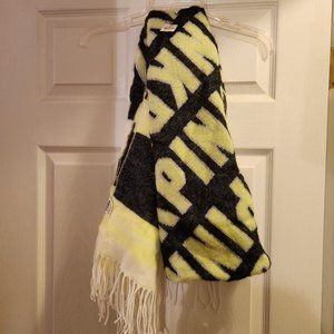 nwt VICTORIA'S SECRET PINK Neon Yellow Scarf Cozy Blanket Wrap 27" x 88"